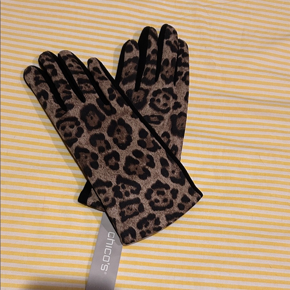 Chico's Animal Print Gloves - Brown and Black